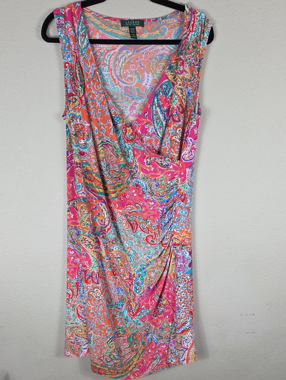 Lauren Ralph Lauren Dress Womens Paisley Sleeveless Multicolor‎ Plus Size 1X